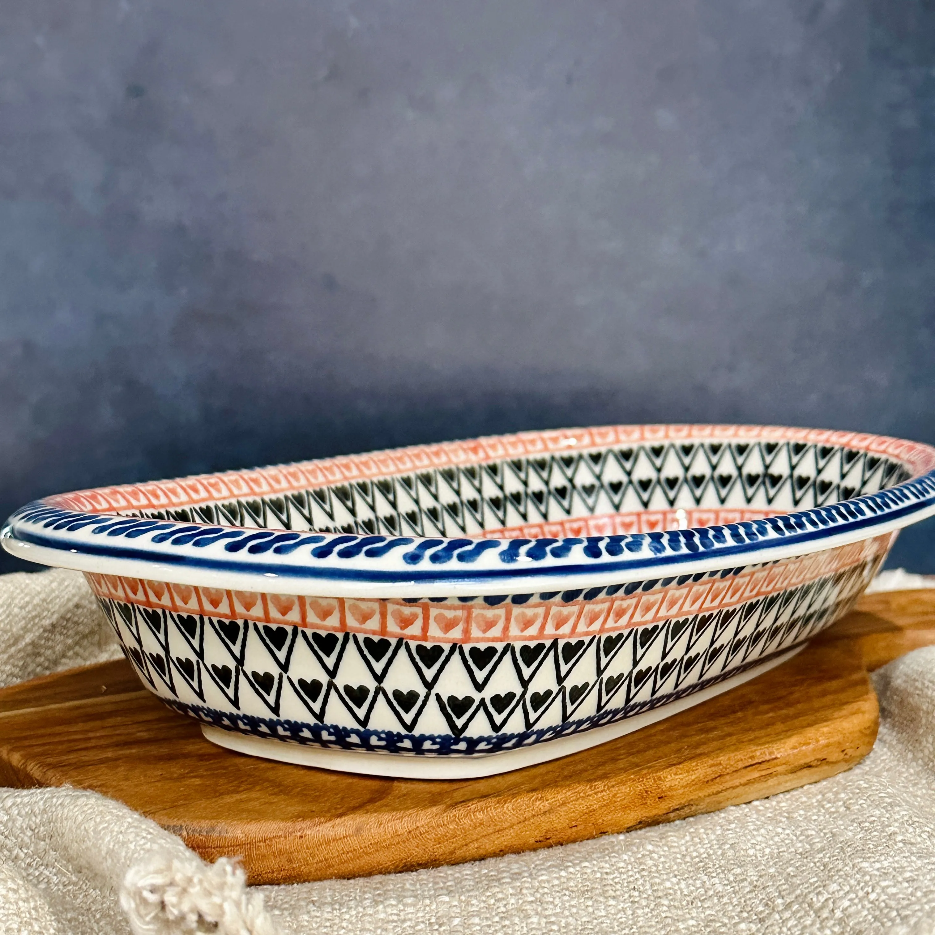 Polish Pottery Oval Rolled Lip Baker