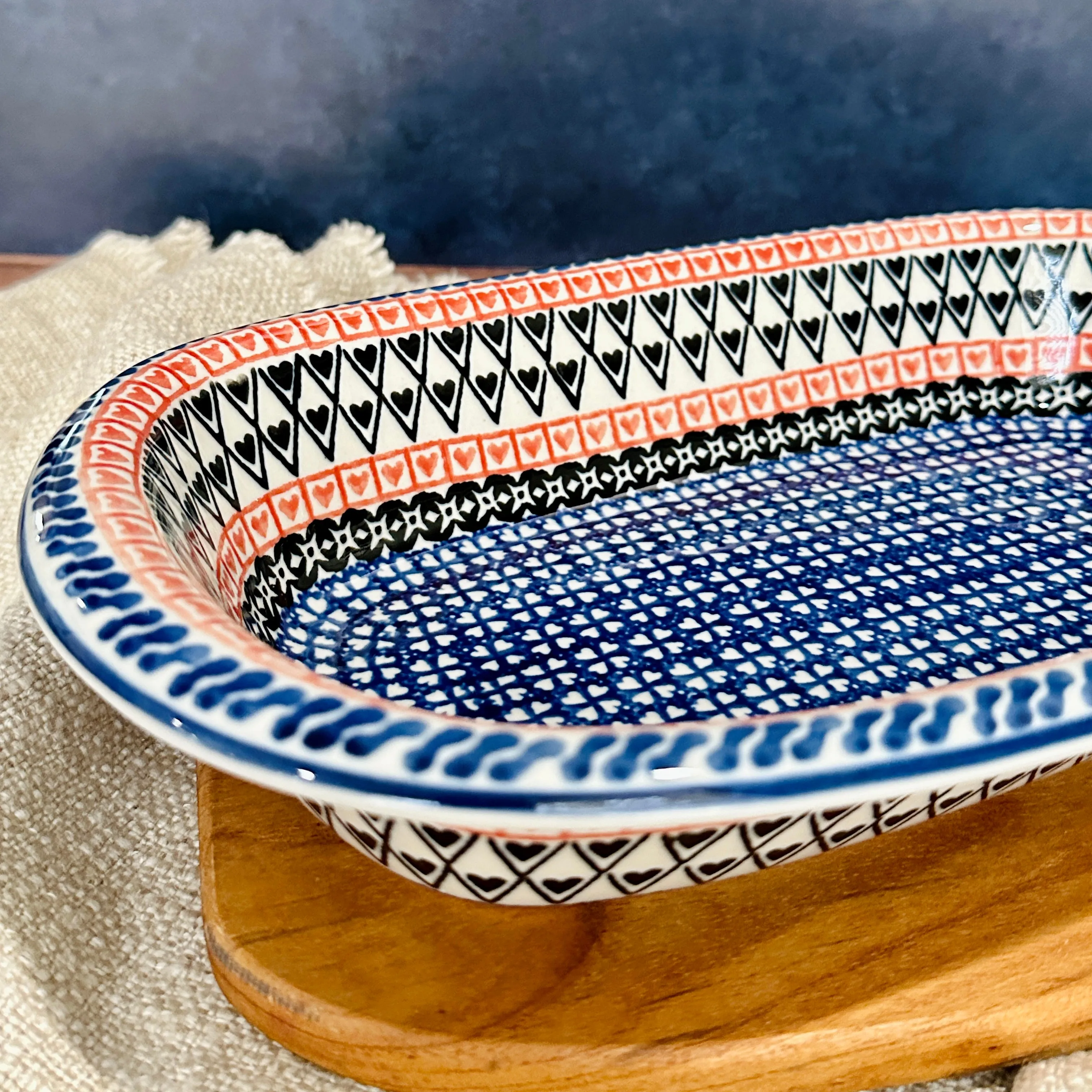 Polish Pottery Oval Rolled Lip Baker