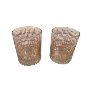 Retro Gold Elongated Diamond Glasses (Set of 2)