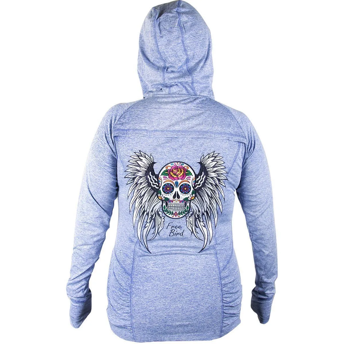 RideRDie Clothing RLAH001 'Free Birdl' Ladies Purple Hoodie with Front Zipper Closure