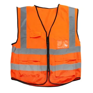 Safety Vest with Reflective Strip, XXL, Orange