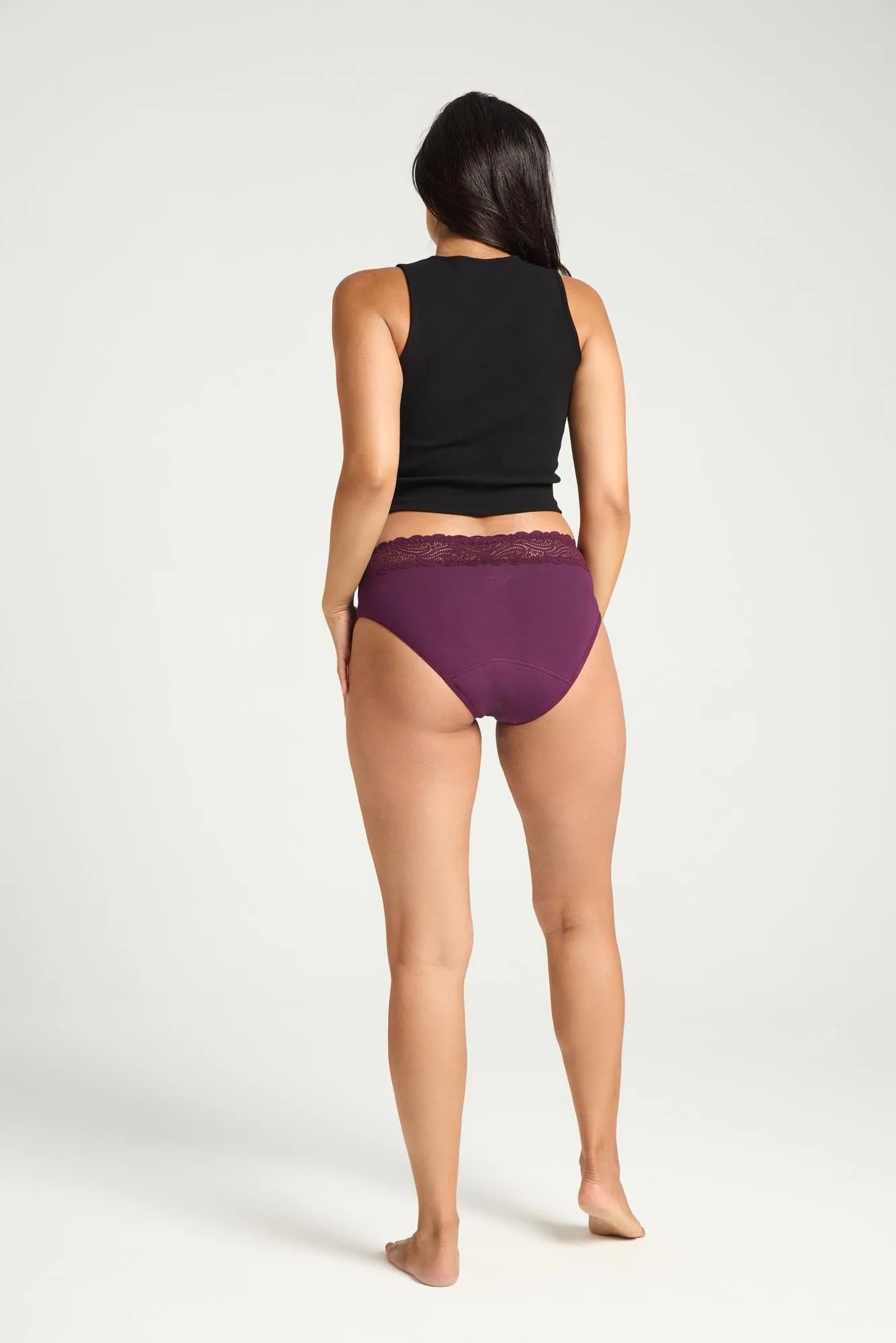 Sensual Hi Waist Bikini Moderate-Heavy Raisin Purple