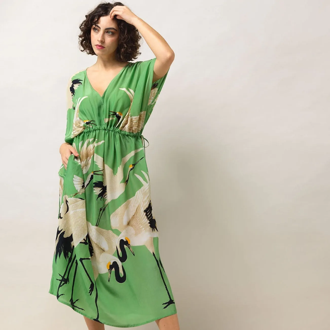 Stork Pea Green String Dress - One Hundred Stars