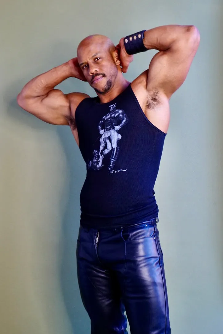 Tom of Finland WORSHIP Ribbed Tank Black