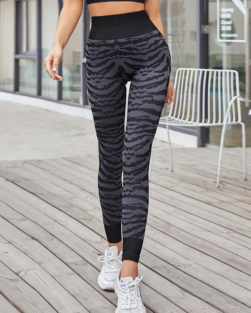 Zebra Print Skinny Yoga Pants