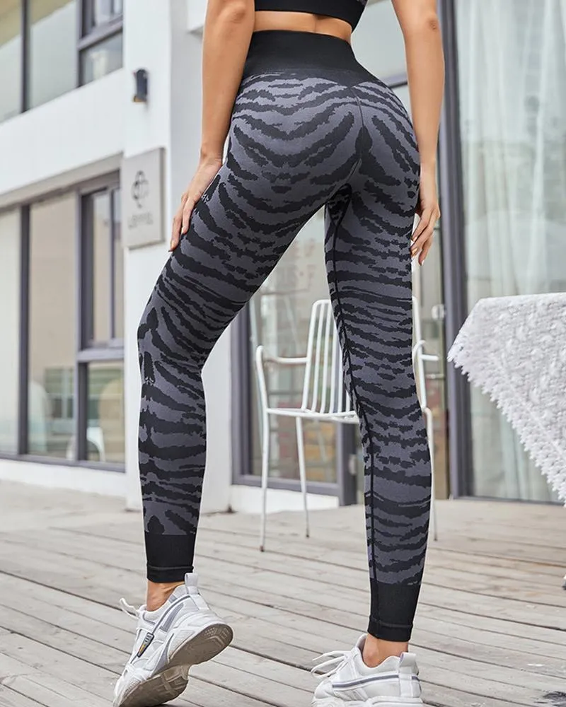 Zebra Print Skinny Yoga Pants