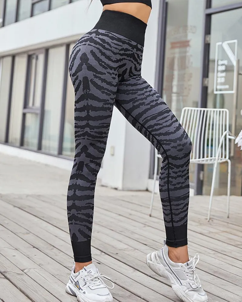 Zebra Print Skinny Yoga Pants